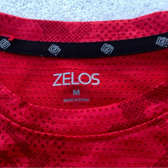 Red Camo Shirt Short Sleeve Zelo Men's Workout Top Sz. Medium - Picture 2 of 5